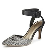 Limited Collection Ankle Strap Pointed Toe Spotted Sandals