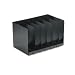 Buddy Products 570-4 Six-section recycled steel book rack with dividers, black