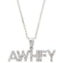 Sterling Silver CZ "AWHFY" (Are We Having Fun Yet) Pendant by: TEXTBLING