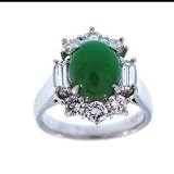 Almaz Platinum Jade & Diamond Ring 2.80ct