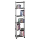 Atlantic SHF6T77 Translucence 6-Tier Media Rack, Titanium with Black