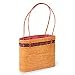 NOVICA Ate grass and leather handbag, 'Coco-Pink'