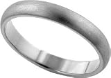 14K White Gold Domed Comfort-Fit Wedding Band with Satin Finish, 3mm Wide