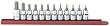 KD TOOLS - KDT-80581 - 12pc 3/8 Dr Hex Bit Skt Set