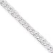 Sterling Silver 4.5mm Pave Curb Chain Necklace - 24 Inch - Italian