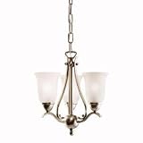 Kichler Lighting 1731NI 3 Light Dover Pendalette Chandelier, Brushed Nickel