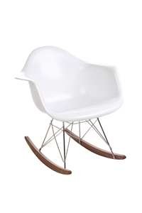 Molded Plastic Rocker Chair in White