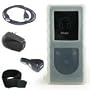 Samsung K3 Yp-k3 Deluxe Kit: Skin Cover with Belt Clip and Armband for Samsung K3 Yp-k3 + USB Black Car Charger Cigarette Lighter Adapter + USB Black Travel Charger Cigarette Lighter Adapter + Black USB 2.0 Extension Cable (Male a to Female A) (Clear)