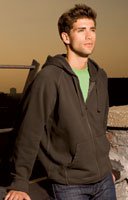 Pigment Dyed Full-Zip Hooded Sweatshirt, Color: Hemp, Size: XX-Large
