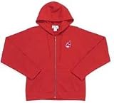 Cleveland Indians YOUTH Girls Lucky Zip Front Hoody Sweatshirt Zip Hooded Sweatshirt - Medium