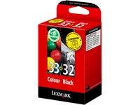 Lexmark No 32 And No 33 Ink Cartridge Black And Colour Combo-pack 15.6ml And 11.5ml