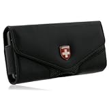 Swiss Leatherware Universal Case - PDA and Smart Phones - iPhone / Blackberry / HTC / Samsung / LG / Motorola / Nokia - Black