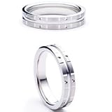 3mm Medium Flat Court Simile Wedding Band Ring In Palladium