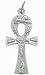 Genuine Sterling Silver Hieroglyphic Ankh Charm Pendant with chain