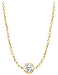 Diamond By The Yard Necklace on a 14K White Gold Chain with One Carat Diamond