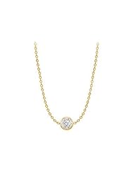 Diamond By The Yard Necklace on a 14K Yellow Gold Chain with One Carat Diamond