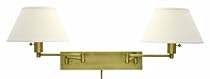 Buy House of Troy WS14-2-71 House Of Troy WS14-2-71 Home/Office Collection Double Wall Sconce Swing, Antique Brass with White Linen Hardback