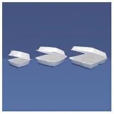 Dart 95HT1 9.5 Inch Length by 9.3 Inch Width by 3 Inch Height White Color Large Single Compartment Foam Hinged Lid Carryout Container 100-Pack (Case of 2)