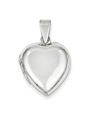 Genuine IceCarats Designer Jewelry Gift Sterling Silver Domed Heart Locket