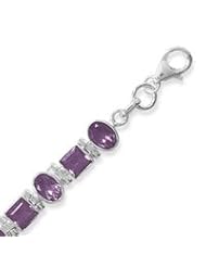 7"+1" Extension Bracelet with Square and Oval Amethyst
