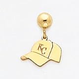 14K Kansas City Royals Cap Ball Post Earrings