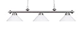 Landmark 167-SN-WH Casual Traditions 3-Light Billiard Light, 13-Inch, Satin Nickel with White Metal Shades