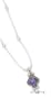 16 In LS Bead Necklace Beaded Edge Diamond Charoite Stone - JewelryWeb