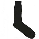 MEN'S SOLID BLACK RIBBED TEXTURE DRESS SOCKS