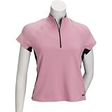 bette & court Short Sleeve Colorblock Polo with Built-in Bra