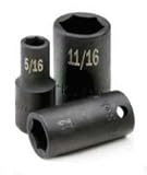 SK Hand Tool 45274 6 Point 3/8-Inch Drive Semi-Deep Impact Socket, 3/4-Inch [並行輸入品]