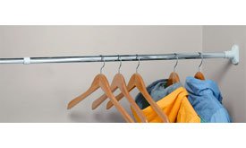 Extendable Tension Mounted Chrome Closet Rod Chrome 37-63