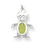 14k White Gold Peridot Boy Birthstone Charm - JewelryWeb