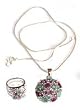 Indian Jewelry Sets - Ring and Pendant Sterling Silver Jewelry 35 Grams (gprs001)
