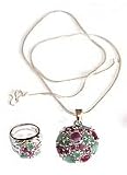 Ring and Pendant Sets Sterling Silver Jewelry 35 Grams (gprs001)