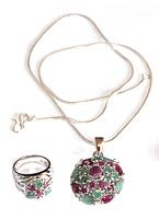 Ring and Pendant Sets Sterling Silver Jewelry 35 Grams