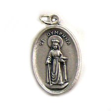 Saint Dymphna Oxidized Medal - MADE IN ITALY