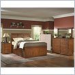 Tradewins Mission Wood Pedestal Storage Bed 5 Piece Bedroom Set in Warm Brown