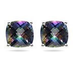 Mystic Topaz Scroll Earrings White