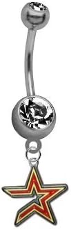 Houston Astros MLB Baseball Belly Button Navel Ring