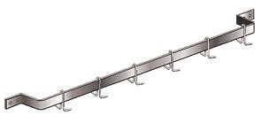 Image of Aero Stainless Steel Kitchen Wall-Mount Pot Rack 72 inch x 6 inch D x 2 inch H