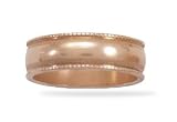 6mm Solid Copper with Milgrain Design Ring