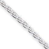 Sterling Silver 2.5mm D-Cut Spiga Chain Necklace - 24 Inch - Lobster Claw - JewelryWeb