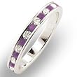 Women's Stone Band Amethyst Swarovski Crystal Ring, Size: 5-10