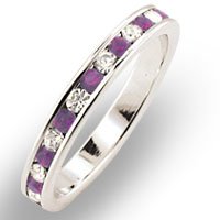WoMens Stone Band Amethyst Swarovski Crystal Ring, Size: 5-10 by Amethyst Crystals