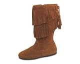 Calf Hi 2-Layer Fringe Boot in Brown
