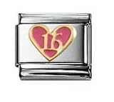 Sweet '16' Heart Pink Classic Enamel, Italian Charm by Nomination Charms