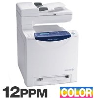 Xerox Phaser 6128MFP/N - Multifunction ( fax / copier / printer / scanner ) - color - laser - copying (up to): 16 ppm (mono) / 12 ppm (color) - printing (up to): 16 ppm (mono) / 12 ppm (color) - 250 sheets - 33.6 Kbps - USB, 10/100 Base-TX