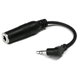 HOSA 1/4 PHONE (F) - RT. ANGLE STEREO 3.5mm (M), 6 inches.