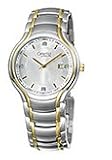 BULOVA Watches:Caravelle Watches 45D003 Diamond Silver Tone Dial Stainless Steel and Gold Plated Men's Watch