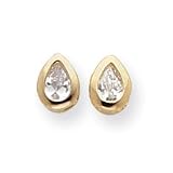 Gold-plated April Birthstone Teardrop CZ Earrings